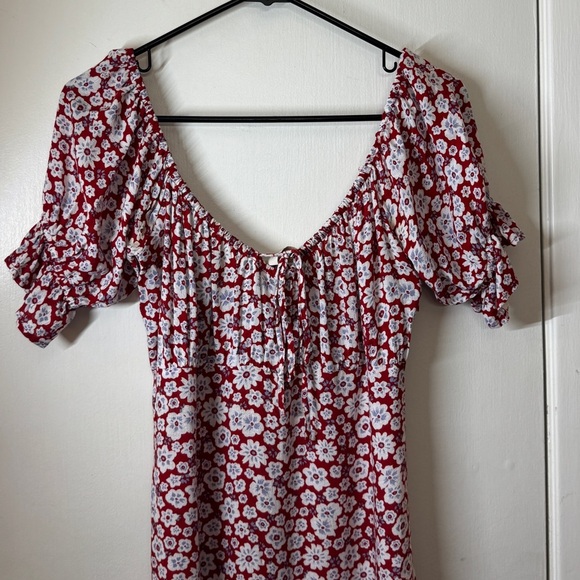 Auguste the Label Mila June Floral Red White Blue Mini Peasant Dress Size US 4 - Picture 3 of 16